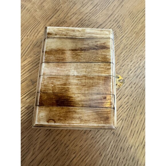 Brass & Bone Inlay Trinket Box With Diamond Pattern & Velvet Lining - Picture 8 of 8